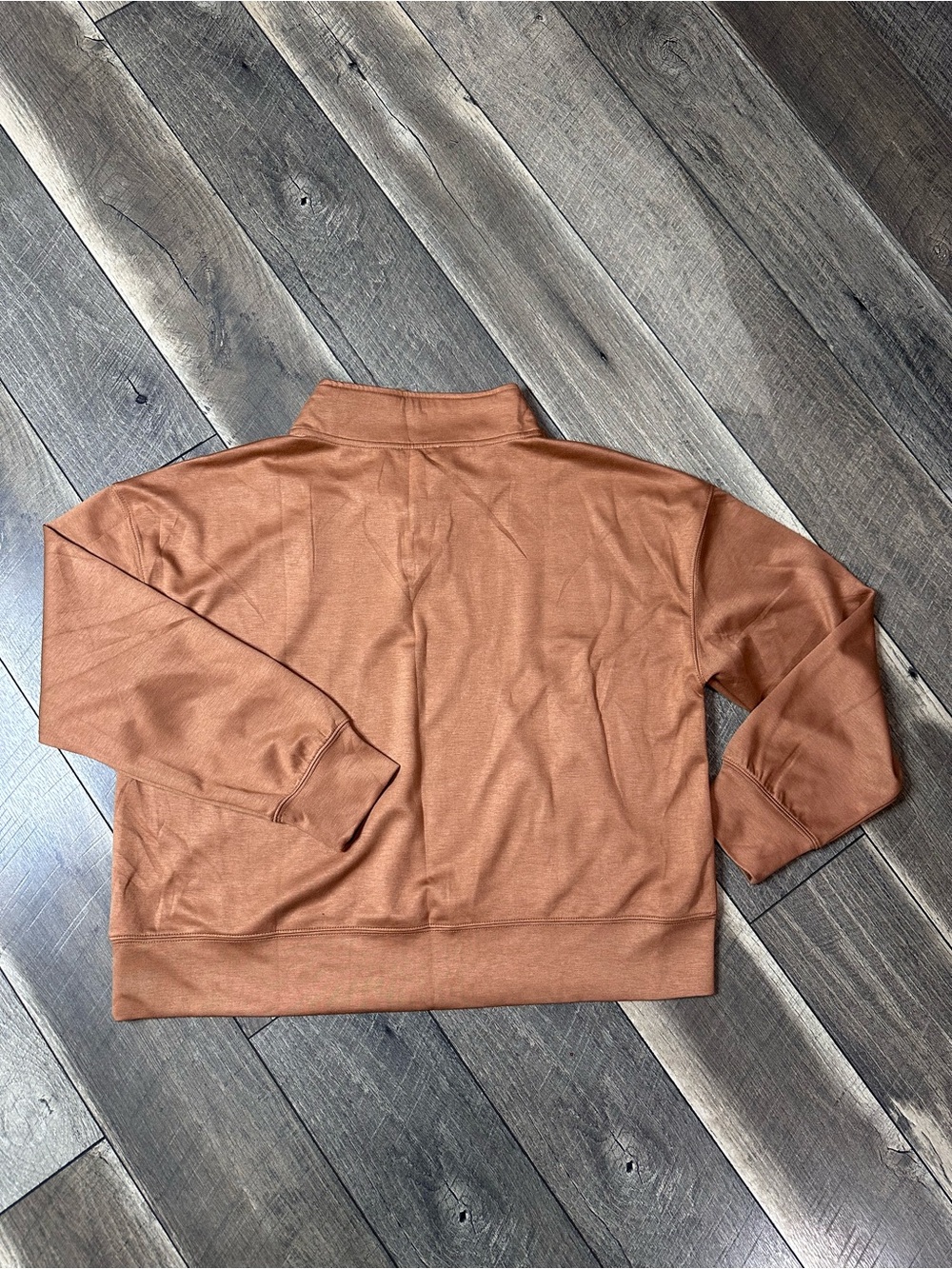 White Birch Rust Button Neck Pullover - Picture 6 of 8